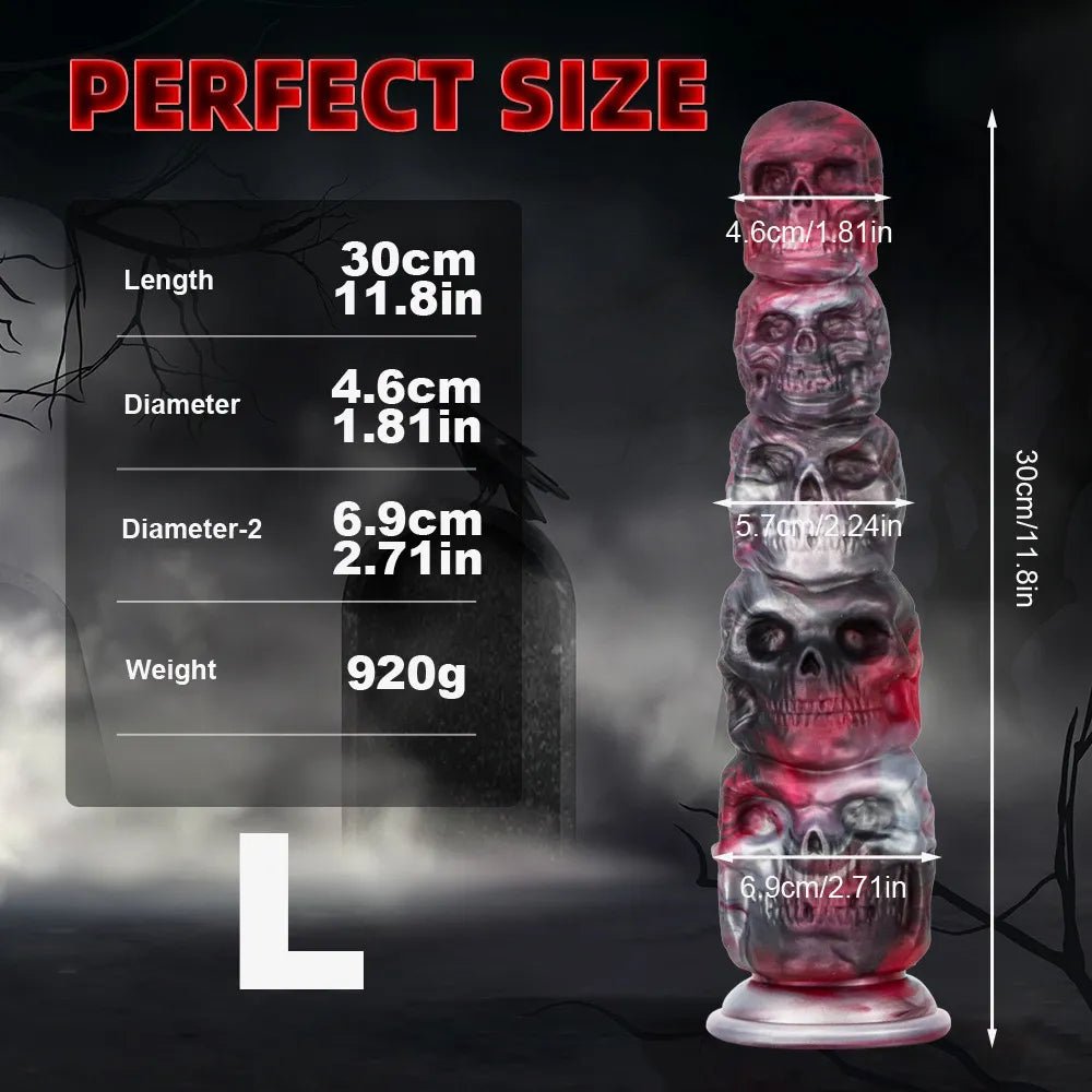 Huge Fantasy Dildo for Halloween2024 with Suction Cup 2 sizes horror skull