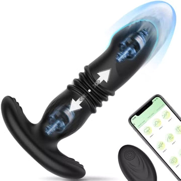 APP Control 2 in 1 Thrusting & Vibrating Anal Plug Vibrator