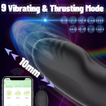 APP Control 2 in 1 Thrusting & Vibrating Anal Plug Vibrator