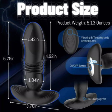 APP Control 2 in 1 Thrusting & Vibrating Anal Plug Vibrator