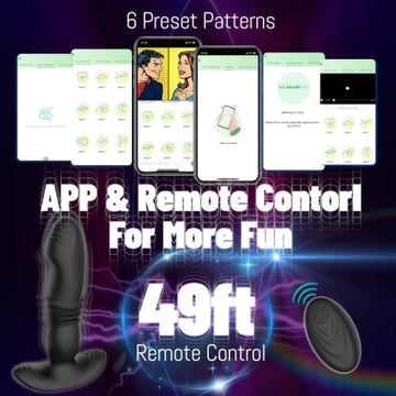 APP Control 2 in 1 Thrusting & Vibrating Anal Plug Vibrator